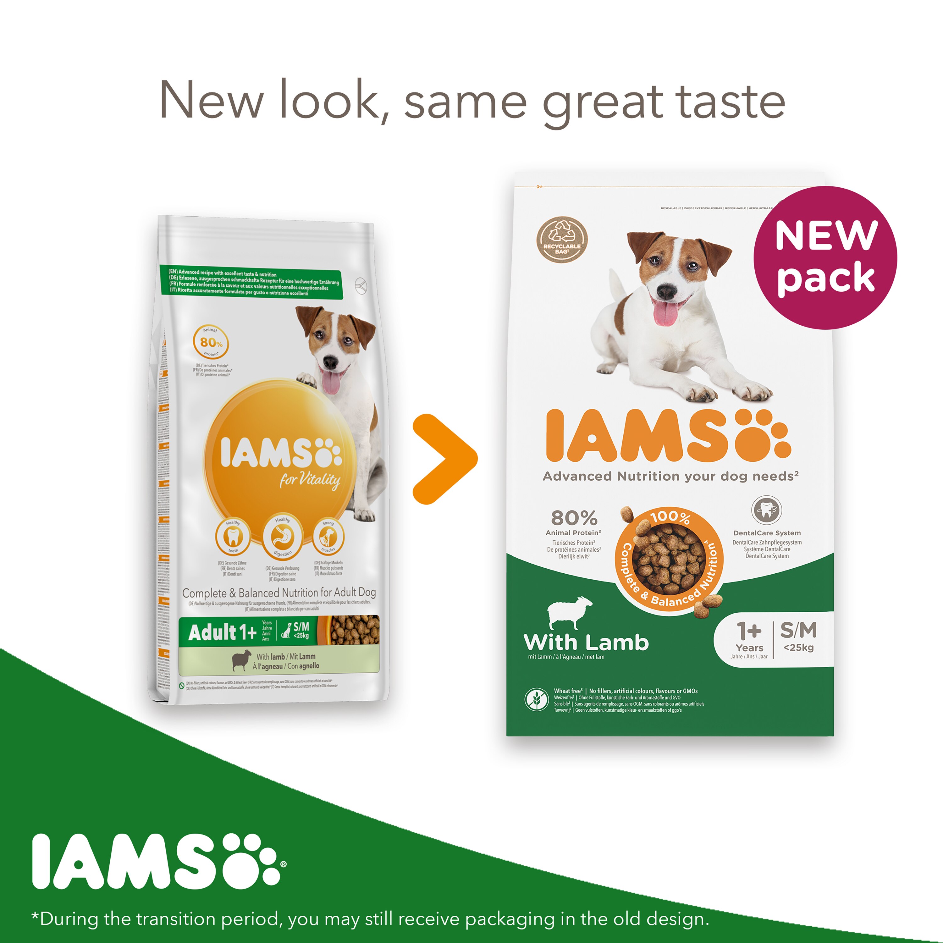 Iams Adult Small Medium Lamb Dog Food 12kg. Free Delivery PetShop